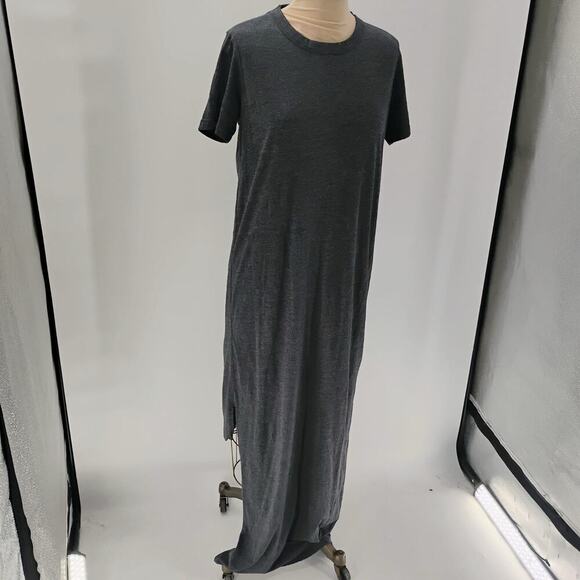 Lunya Restore Long Maxi Dress In Meditative GREY Open back Side Slit - Picture 5 of 13